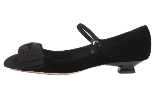 MIU MIU Suede Casual Shoes 2.5cm Women's Black