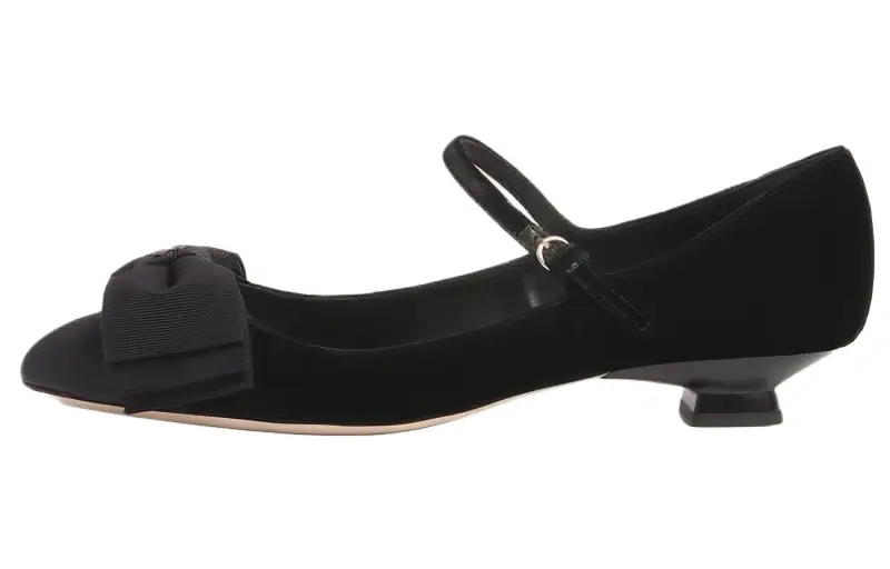 MIU MIU Suede Casual Shoes 2.5cm Women's Black