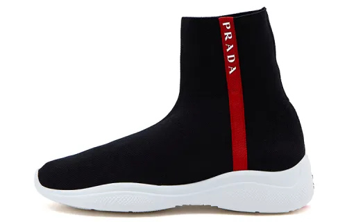 PRADA Fabric High top Casual Shoes Women's Black