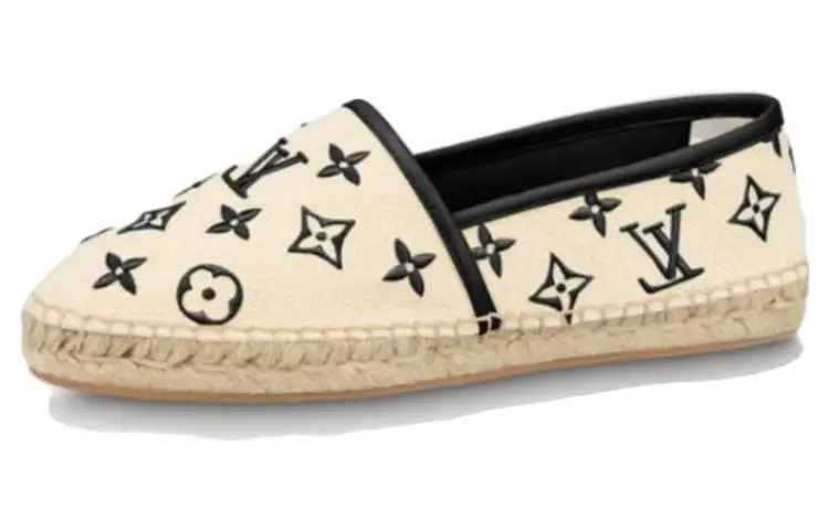 LOUIS VUITTON Starboard Flat Espadrille Shoes 'Beige Black Monogram' Women's