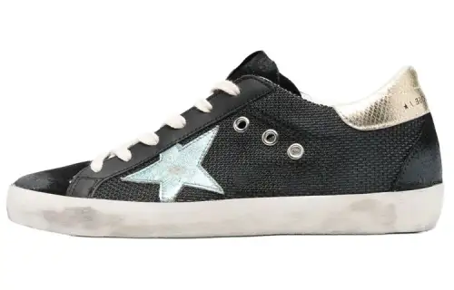 Golden Goose Super Star Comfortable Low top Stylish Skateboarding Shoes Women's Black