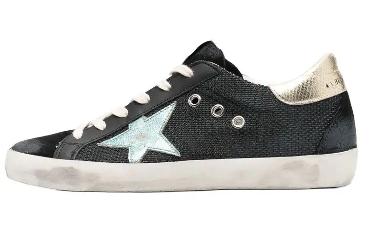 Golden Goose Super Star Comfortable Low top Stylish Skateboarding Shoes Women's Black