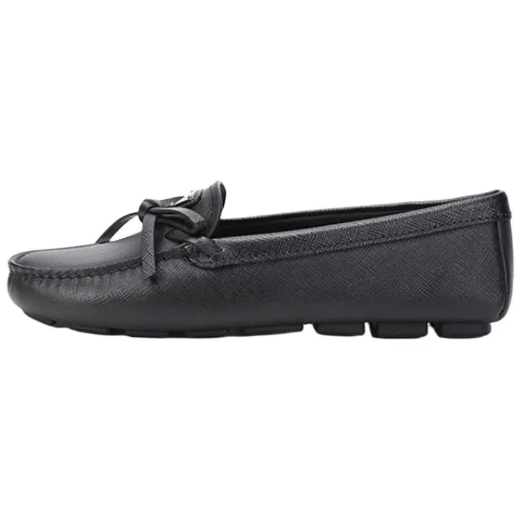 PRADA Saffiano Leather Driving Loafers 'Black' Women's