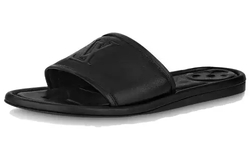 LOUIS VUITTON Magnetic Lightweight Slide Slippers Women's Black