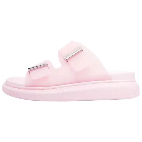 Alexander McQueen Hybrid Buckled Rubber Sandals Pink Women's