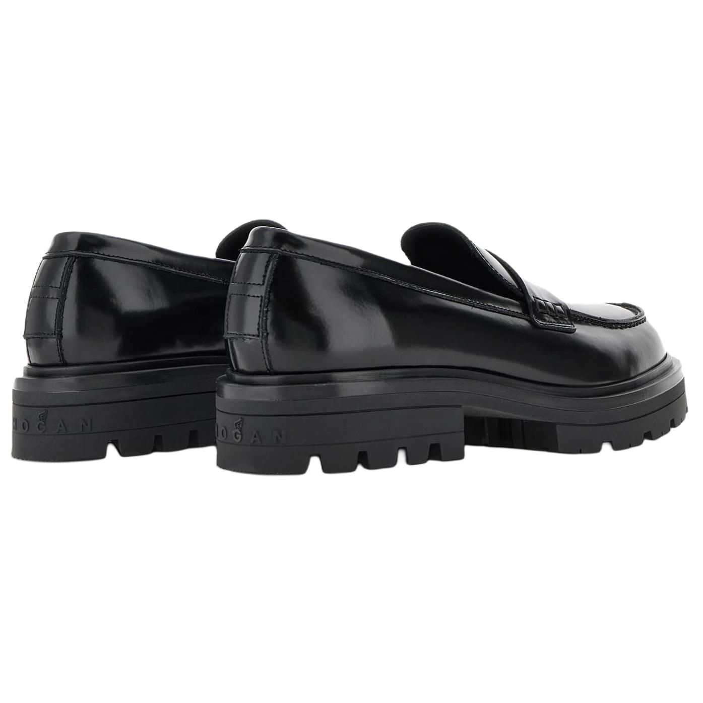 HOGAN H673 Round Toe Loafers
