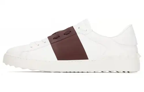 Valentino Open Low top Stylish Skateboarding Shoes Men's White Brown