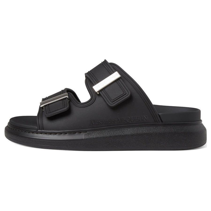 Женские шлепанцы Alexander McQueen Hybrid (черные)