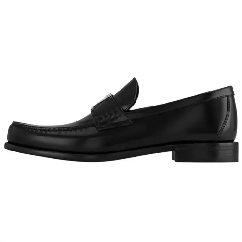 LOUIS VUITTON Major Calfskin Loafers Men's Black
