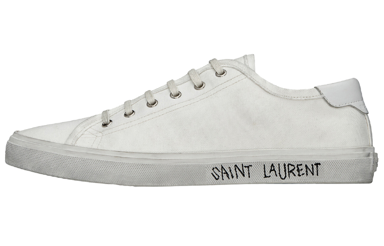 SAINT LAURENT Malibu Distressed Lace-up Sneakers