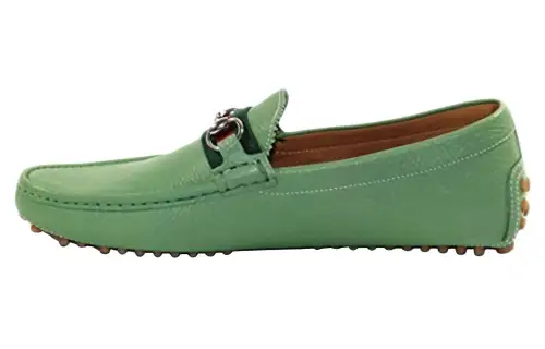 GUCCI Horsebit Gommino Loafers Men's Green