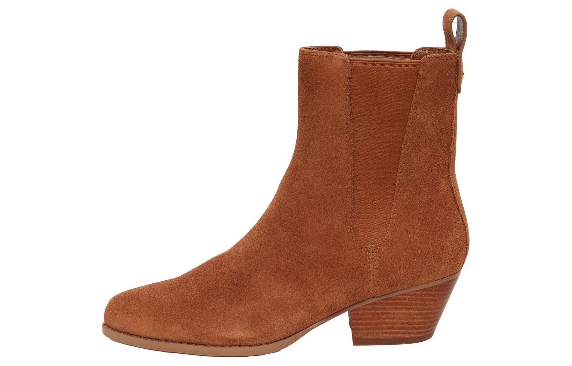 MICHAEL KORS Suede Short Chelsea Boots 5.1cm Women's Brown