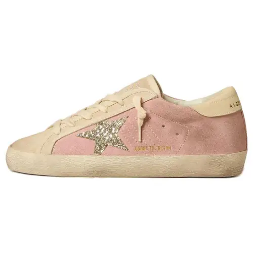 Golden Goose Super Star Suede Comfortable Round Toe Low top Skateboard Shoes Women's Pink