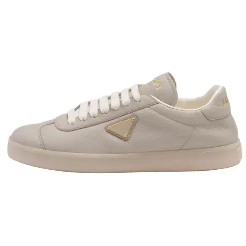 PRADA Leather Abrasion Resistant Low top Skateboard Shoes Women's Gray
