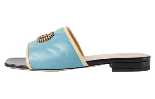 GUCCI Slide Slippers Women's Light Blue