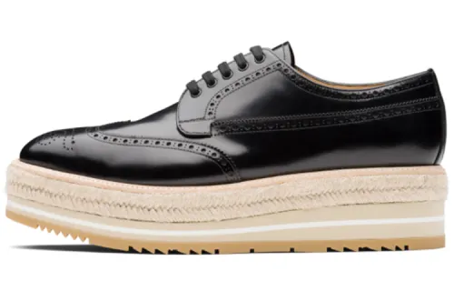 PRADA Fumè Platform Shoes Men's Black