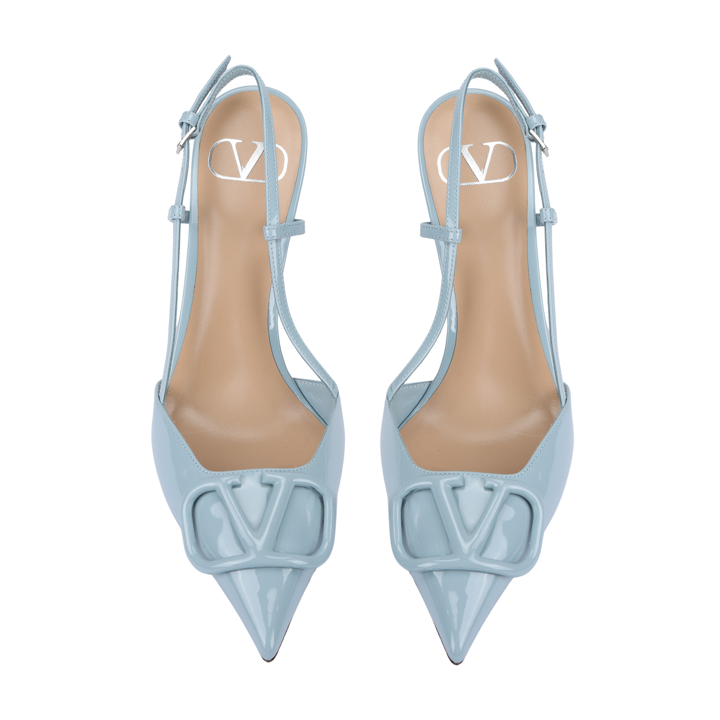 Женские туфли Valentino Vlogo Signature (голубые) — фото 3