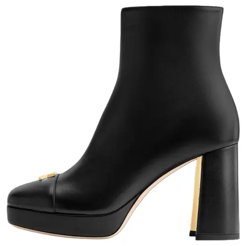 LOUIS VUITTON Swing Sheepskin Ankle Boots 7.5cm Women's Black