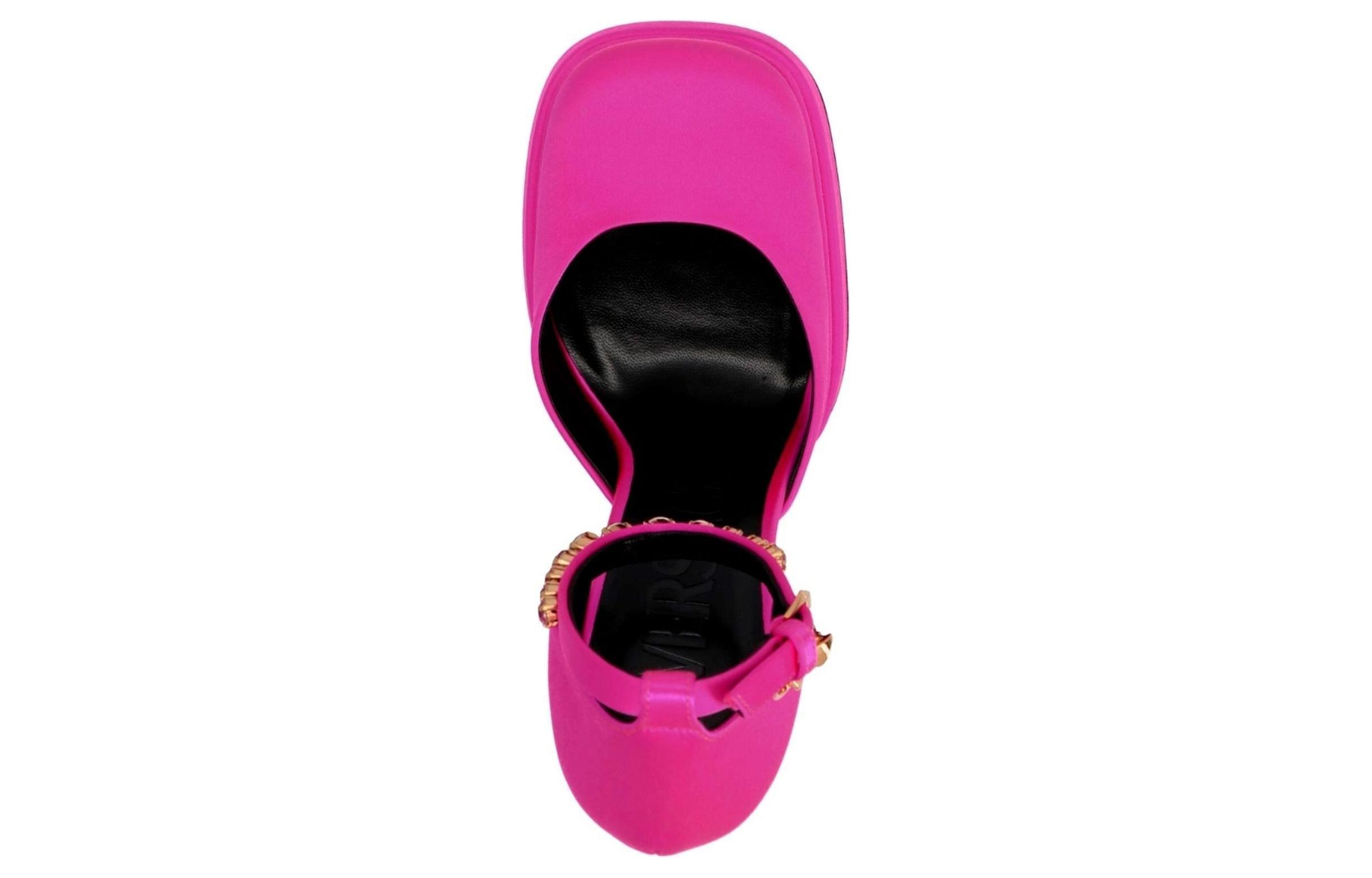 VERSACE Medusa Aevitas 155mm Platform Pumps Deep Fuschia