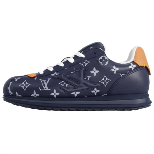 LOUIS VUITTON X Nigo Collaboration Buttersoft FW25 Round Tip Lace Up Low top Casual Shoes Men's Marine Blue