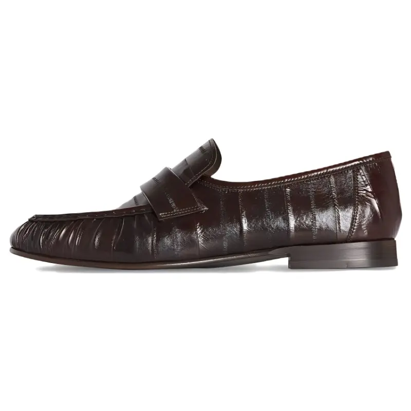 THE ROW Soft Loafer Crocodile Leather Loafers 1.9cm Men's Brown