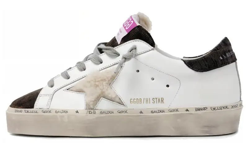 Golden Goose Hi Star Stylish Skateboarding Shoes Women's Black White