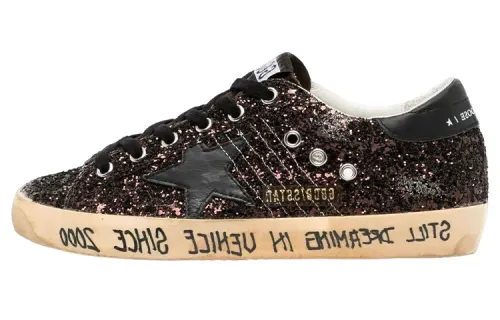 Golden Goose Super Star Stylish Skateboarding Shoes Women's Black Distressed