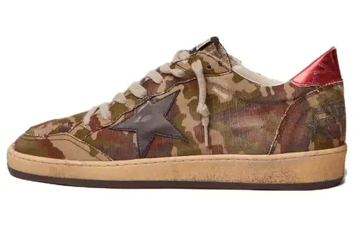 Golden Goose Ball Star Low top Skateboard Shoes Men's Green Distressed