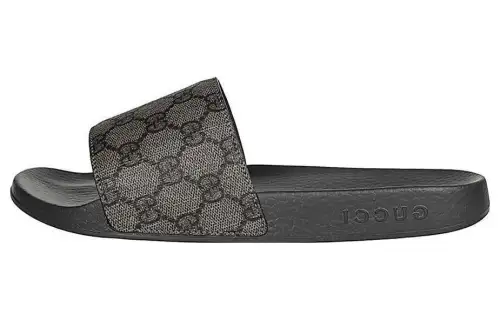 GUCCI Slide Grey Sandals Monogram