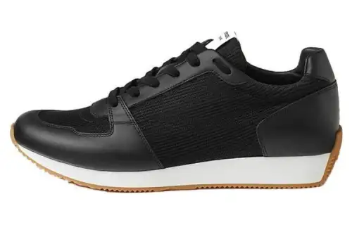HERMES Escape Leather Fashion Trend Breathable Low top Casual Shoes Men's Black