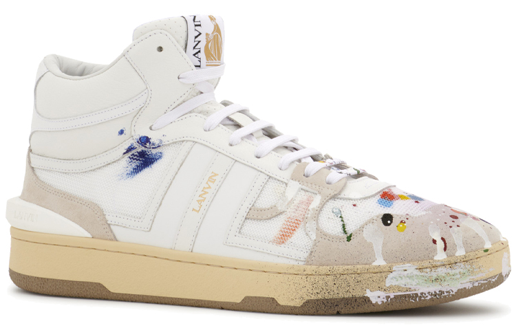 Gallery Dept. x Lanvin Gallery Dept. II Clay Painted High top Stylish Skateboarding Shoes Men's White