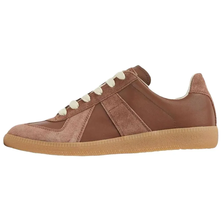 Maison Margiela Replica Leather, Suede Low top Skateboard Shoes 3cm Women's Pink Brown
