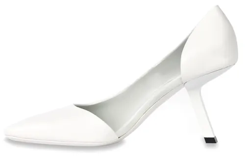 Balenciaga D'Orsay Slim Heel High Heels Women's White