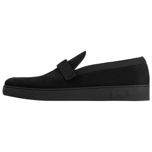 LOUIS VUITTON Resort Cow Leather Loafers Men's Black