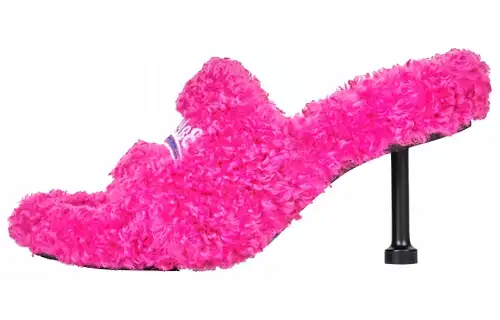 Balenciaga Furry 80mm Sandal Heels 'Pink' Women's