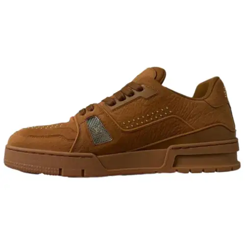 LOUIS VUITTON Trainer Leather Low top Skateboard Shoes Men's Brown
