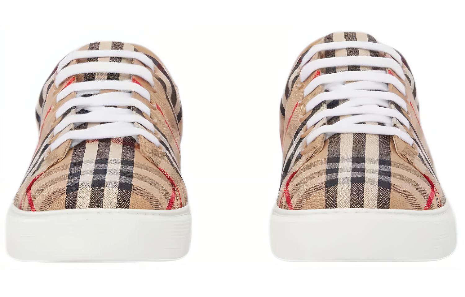 Женские кеды Burberry Check (бежевые) — фото 3