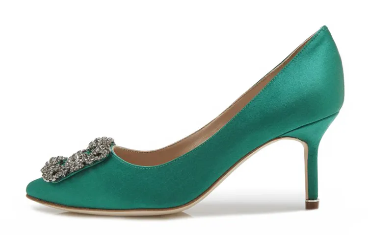 MANOLO BLAHNIK Hangisi 90mm Satin Pumps
