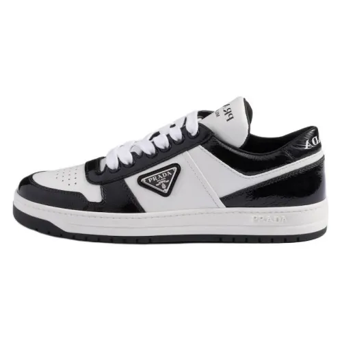 PRADA Downtown Leather Low top Skateboard Shoes Women's Black White