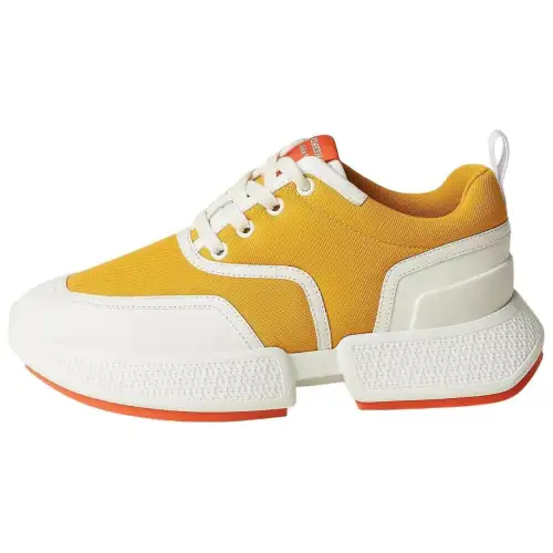 HERMES Giga Low top Casual Shoes Women's Yellow White