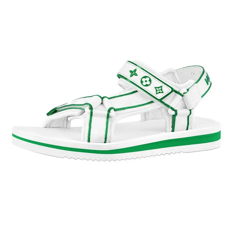 LOUIS VUITTON Panama Beach Sandals Men's White Green