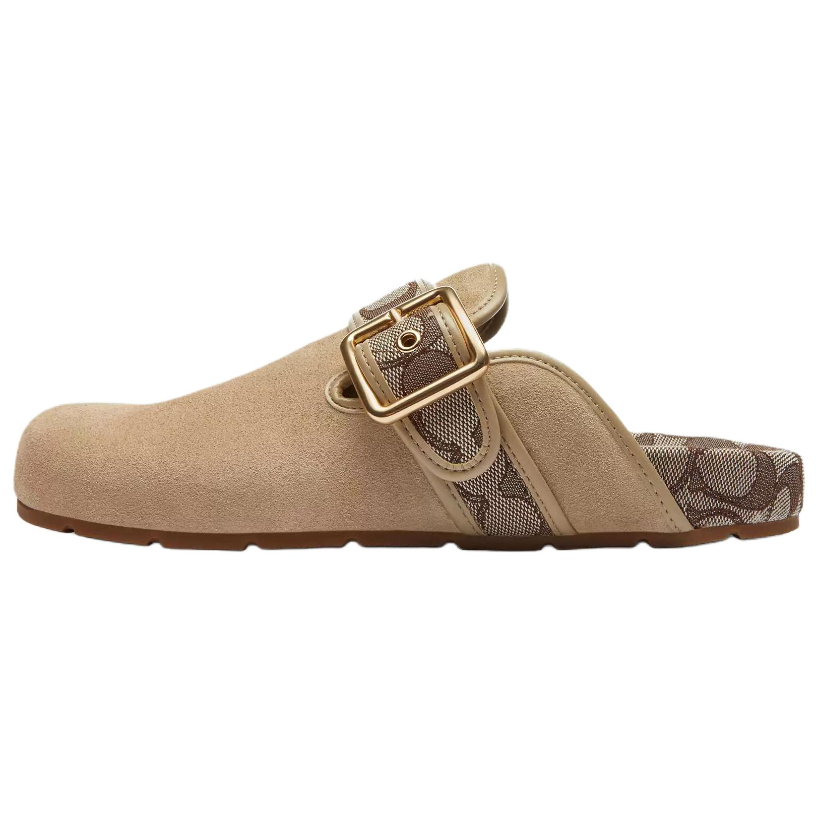 Женские сабо Coach Archival Suede Mules (бежевые)