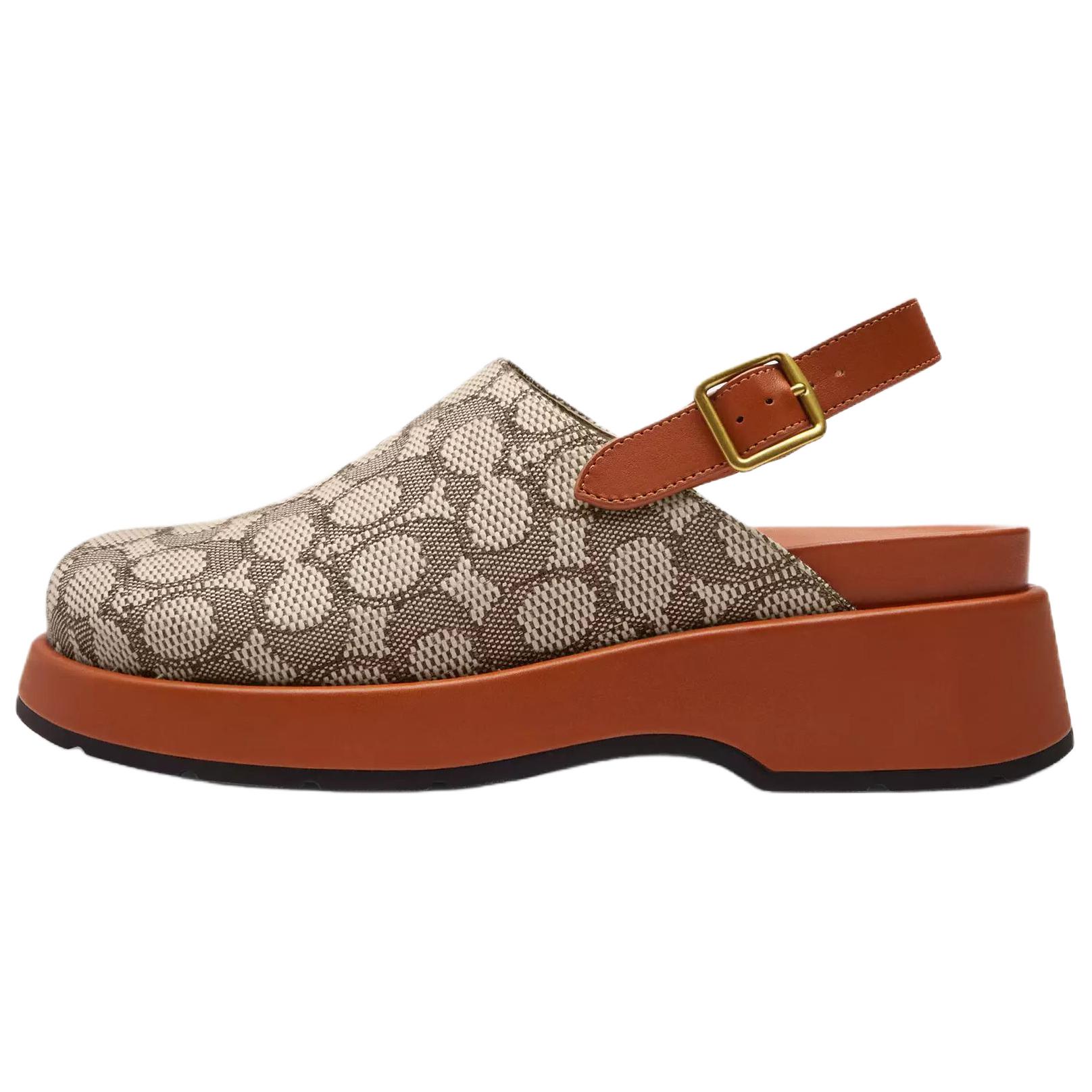 COACH Sculpted C Leather Casual Shoes 6.5cm Women's Beige