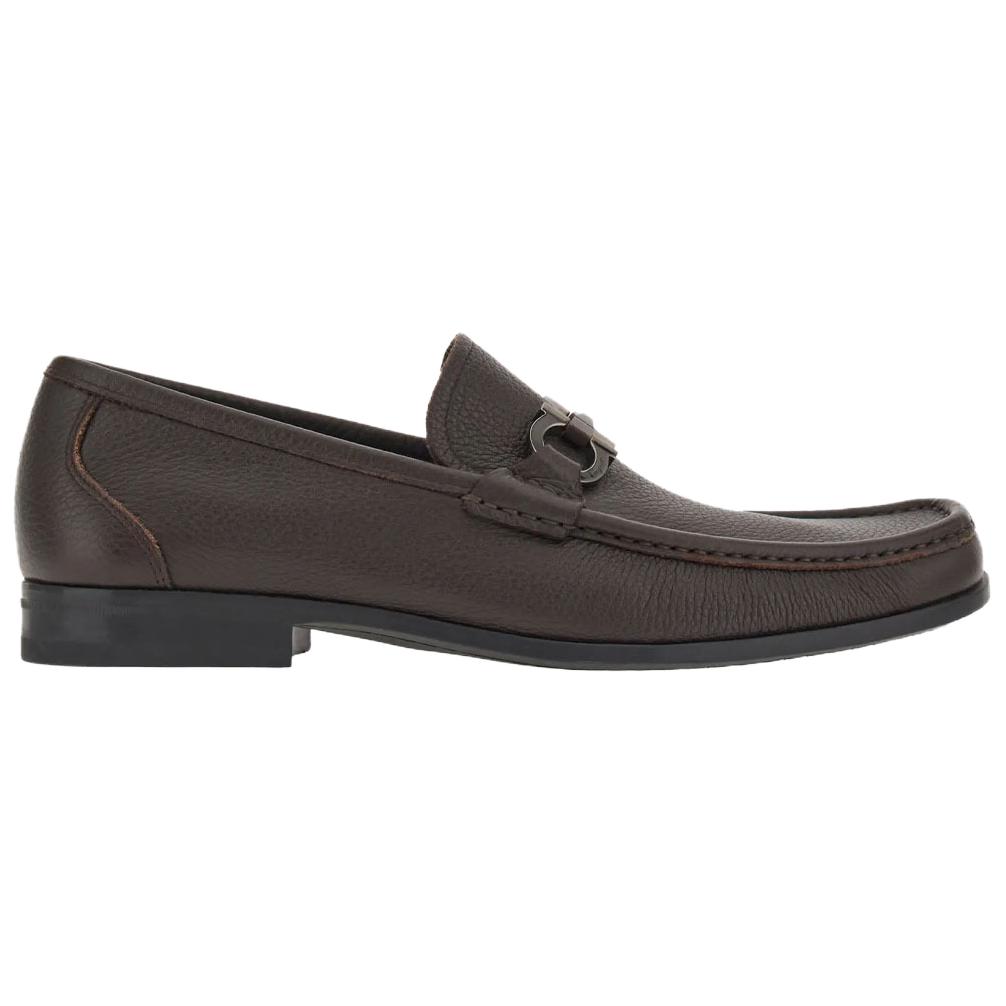 FERRAGAMO Gancini Loafers Men's Dark Brown