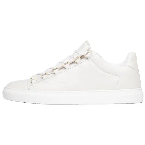 Balenciaga Leather Low top Skateboard Shoes Women's White