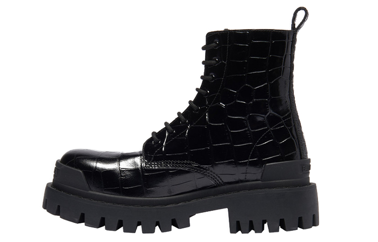 Balenciaga Strike Combat Boots Black Women's