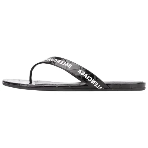 Balenciaga Round Thong Sandal Black White Women's