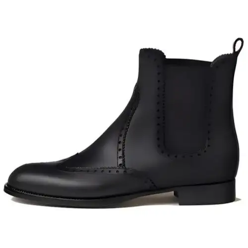 HERMES Short Chelsea Boots Women's Black