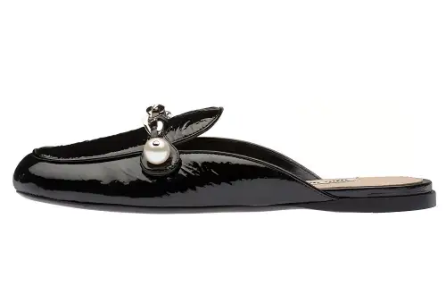 MIU MIU Closed Toe Slippers Women's Black