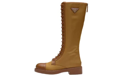 PRADA Leather Knee high Boots Women's Brown